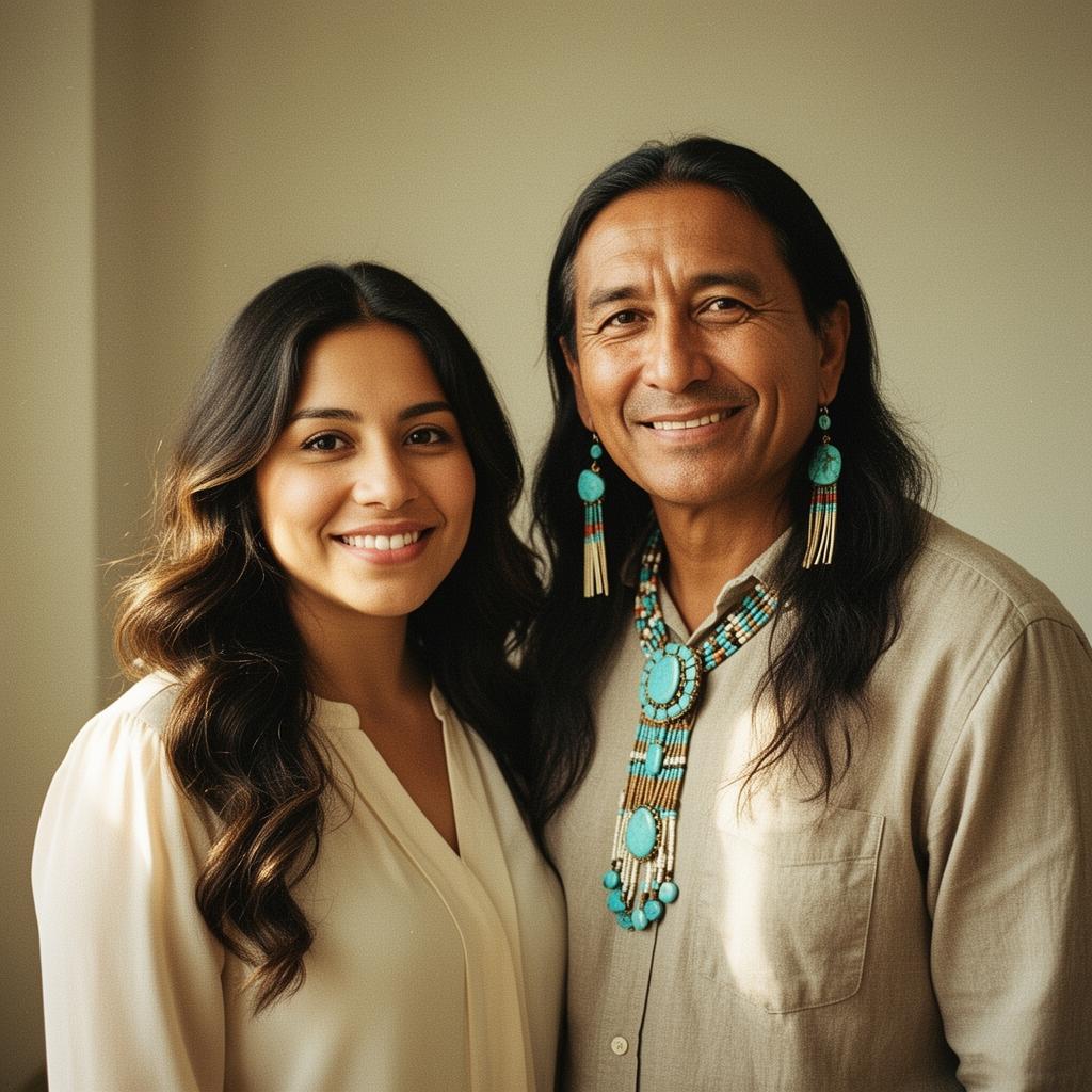 Latina woman and Native American man, a Christian couple